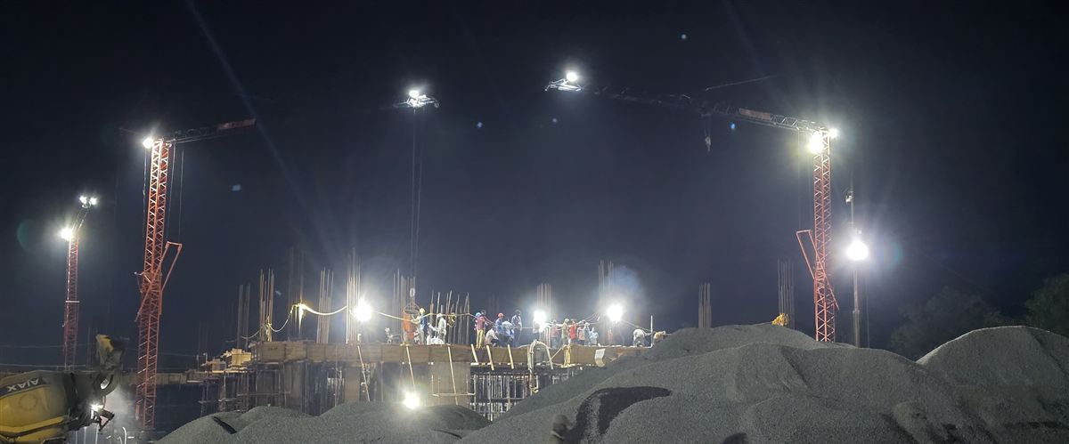 Construction machinery at work